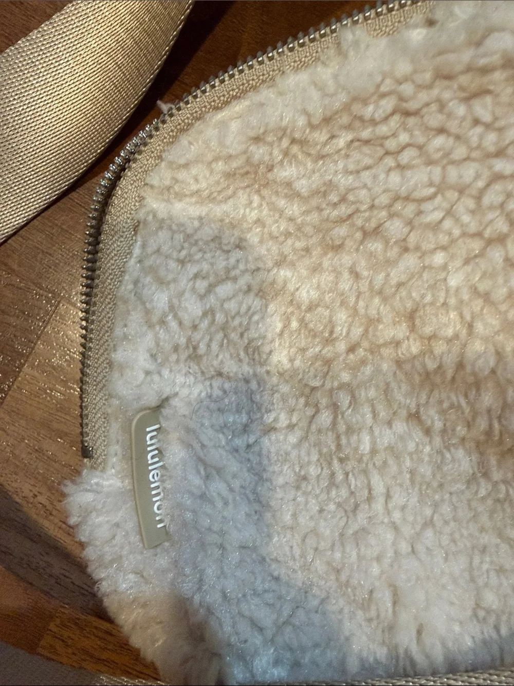 lululemon athletica Cream Sherpa Crossbody Belt Bag